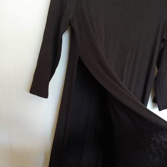 Wearever J.Jill long sleeve semi sheer maxi dress ultra high slits up sides MT - Picture 10 of 13